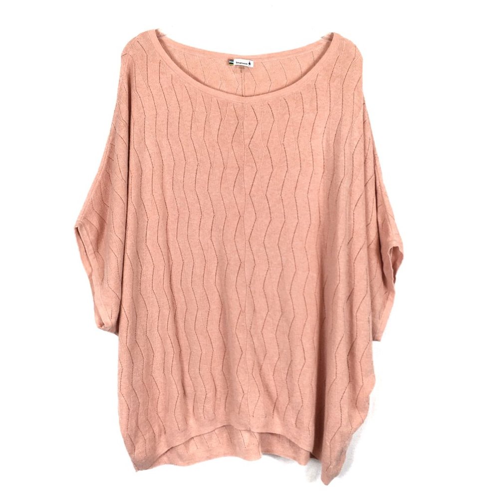 Smartwool Pink Cotton Wool Poncho Sweater Size L